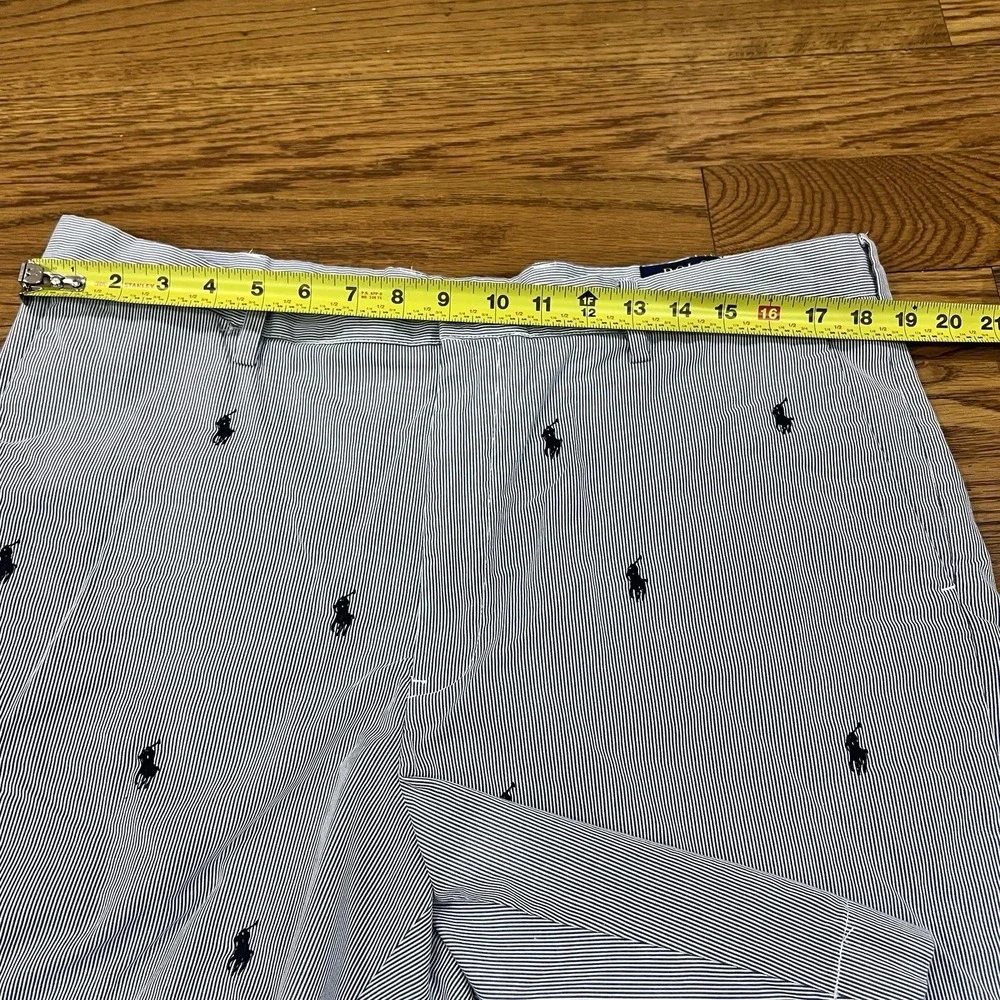 Polo Ralph Lauren Shorts Mens 38x8 Classic Fit Seersucker Pony‎ Logo Nautical